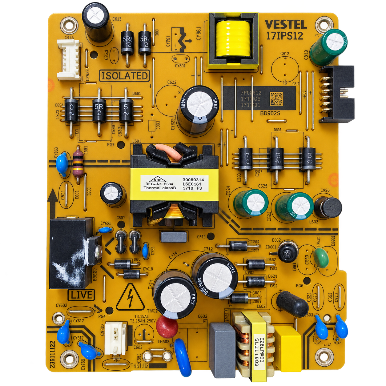 TELEFUNKEN 48TF6020 TELEFUNKEN 48TF6020 – 17IPS12 / 23321119 Besleme Kartı / Power Board besleme kartı